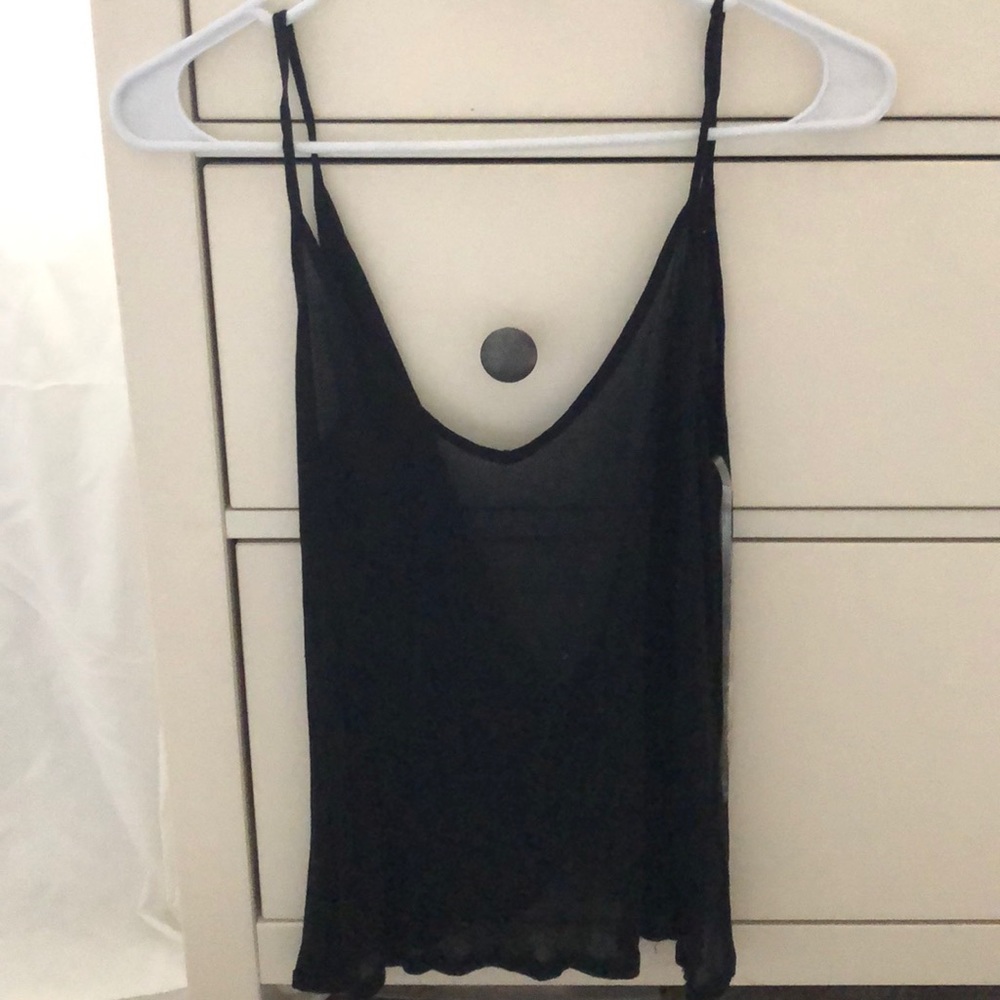 Black crisscrossed back tank top